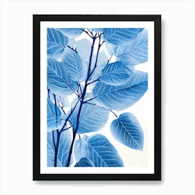 Blue Leaves 1 Art Print