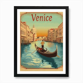 Aihrgdesign A Vintage Travel Poster Of Venice 2 Art Print