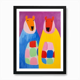 Colourful Kids Animal Art Capybara 3 Art Print