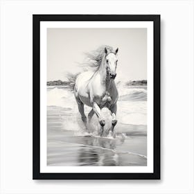 A Horse Oil Painting In Flamenco Beach, Puerto Rico, Portrait 4 Art Print