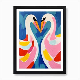 Colourful Kids Animal Art Swan 2 Affiche