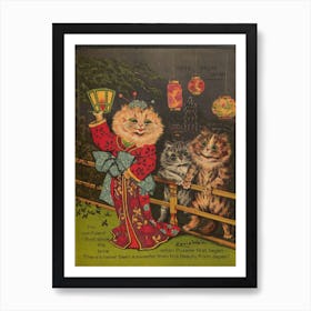 Cat Beauty From Japan, Louis Wain Art Print