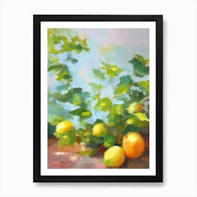 Lemon Button Fern 2 Impressionist Painting Art Print
