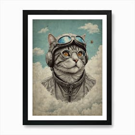 Pilot Cat 1 Art Print