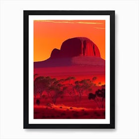 The Ayers Rock Retro Sunset Art Print