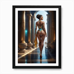 Beautiful And Sexy African American Princess 8 Art Print