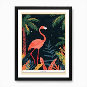 Greater Flamingo Portugal Tropical Illustration 3 Poster Art Print