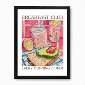 Breakfast Club Avocado Toast And Smoothie 2 Art Print