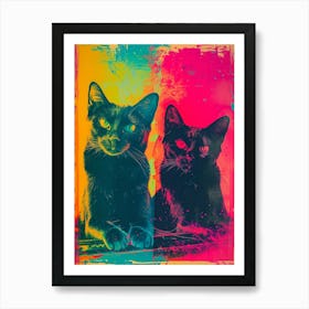 Cat Portrait Polaroid Inspired 3 Art Print