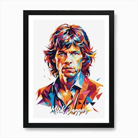 Mick Jagger 02 Portrait Music Icon Style WPAP Pop Art Art Print