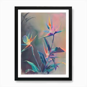 Iridescent Flower Bird Of Paradise 4 Art Print