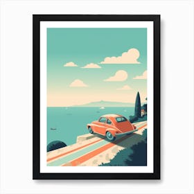 A Hammer In The French Riviera Car Illustration 2 Art Print
