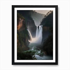 Nohsngithiang Falls Of The North, India Realistic Photograph (2) Art Print