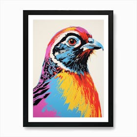 Andy Warhol Style Bird Partridge 4 Art Print