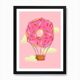Donut Balloon Art Print