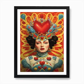 Alice In Wonderland The Queen Of Hearts Kitsch 2 Art Print