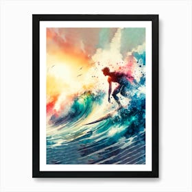 Surfer On The Wave Art Print