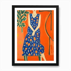 Orange Dress Art Print