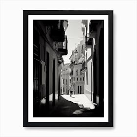 Malaga, Spain, Black And White Analogue Photography 2 Art Print