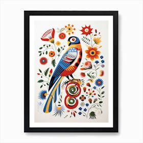 Scandinavian Bird Illustration American Kestrel 2 Art Print