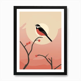 Minimalist Blackbird 3 Illustration Art Print