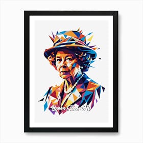 Queen Elizabeth II 03 Portrait WPAP Pop Art Art Print