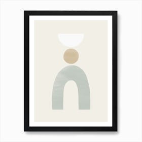 Balancing Shapes 3 Sage Green Art Print