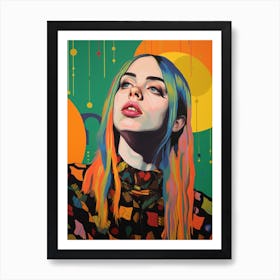 Billie Eilish Colour Pop Art Portrait 5 Poster