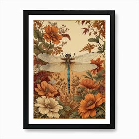 William Morris Dragonfly Autumn Exhibit (3) Art Print