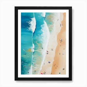 Surfing by the Beach Poster