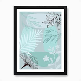 Abstract Leaves And Flowers 1 Art Print