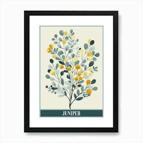 Juniper Tree Flat Illustration 2 Poster Art Print