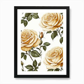 Vintage Galleria Style Rose Art Painting 10 Art Print