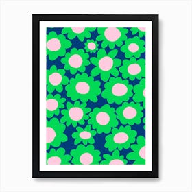 Abstract Bubble Flower Printed Pattern Art Print