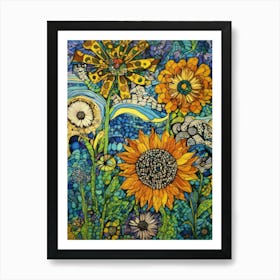 Sunflowers-Festival Vibes Art Print