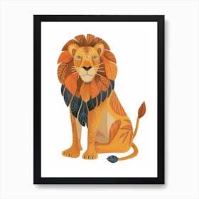 Barbary Lion In Different Seasons Clipart 4 Art Print