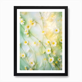 Daisies On Water Background Art Print