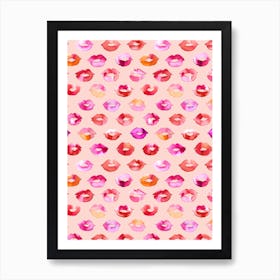 Sweet Kisses Pink Lips Art Print