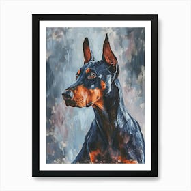 Doberman Pinscher Acrylic Painting 5 Art Print