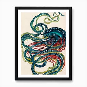 Siphonophore Vintage Graphic Watercolour Art Print