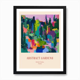 Colourful Gardens Butchart Gardens Canada 3 Red Poster Art Print