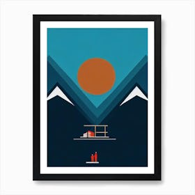 Jahorina, Bosnia And Herzegovina Modern Illustration Skiing Poster Art Print