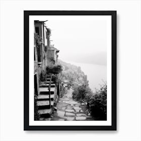 Cinque Terre, Italy, Black And White Photography 3 Art Print