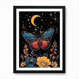 Butterfly In The Night Sky Art Print