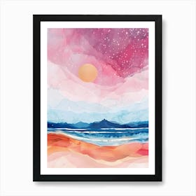 Sunset On The Beach Canvas Art Art Print