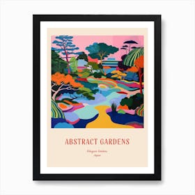 Colourful Gardens Rikugien Gardens Japan 1 Red Poster Art Print