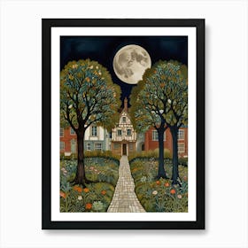 William Morris Full Moon In The Garden Art Print