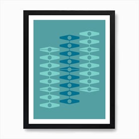 Abstract Eyes In Blue Tones Art Print