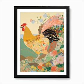 Maximalist Bird Painting Rooster 1 Art Print