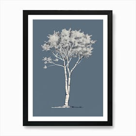 Birch Tree Minimalistic Drawing 2 Art Print